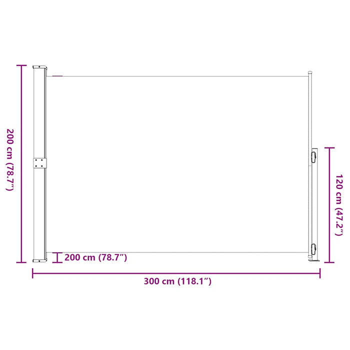 Copertină laterală retractabilă de terasă, negru, 200 x 300 cm - WALTI WALTI