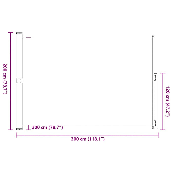 Copertină laterală retractabilă de terasă, crem, 200 x 300 cm - WALTI WALTI