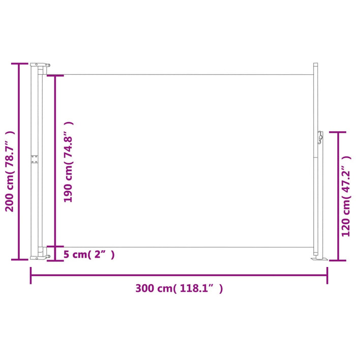 Copertină laterală retractabilă de terasă, gri, 200x300 cm - WALTI WALTI