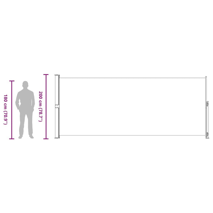 Copertină laterală retractabilă de terasă, gri, 200x500 cm - WALTI WALTI