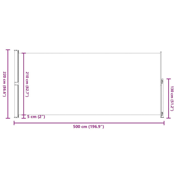 Copertină laterală retractabilă terasă, maro, 220x500 cm - WALTI WALTI