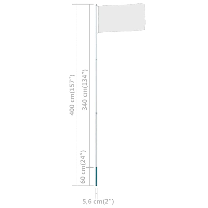 Stâlp de steag telescopic, 4 m, aluminiu WALTI