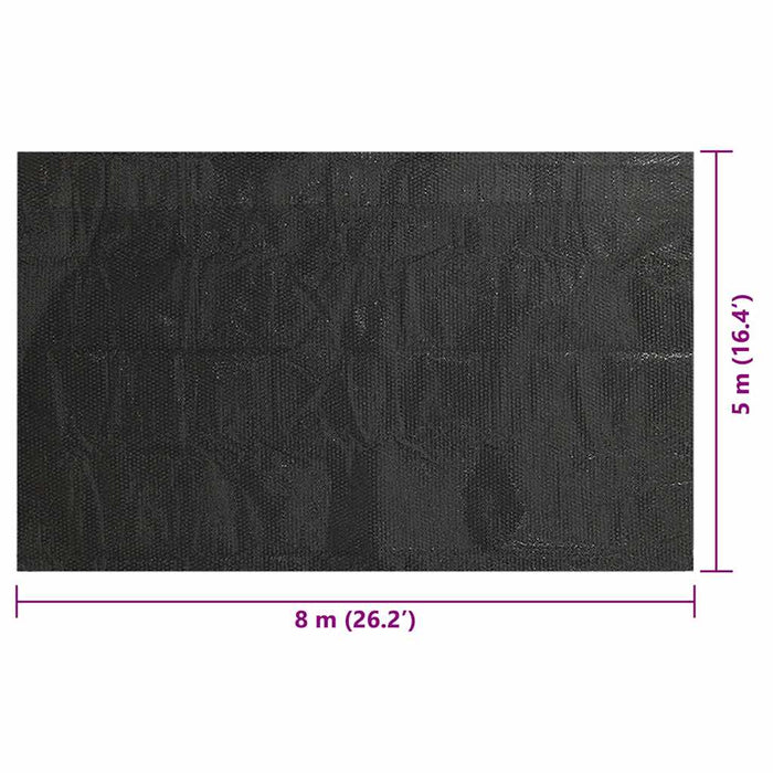 Prelată piscină, negru, 800 x 500 cm, PE, dreptunghiular - WALTI WALTI