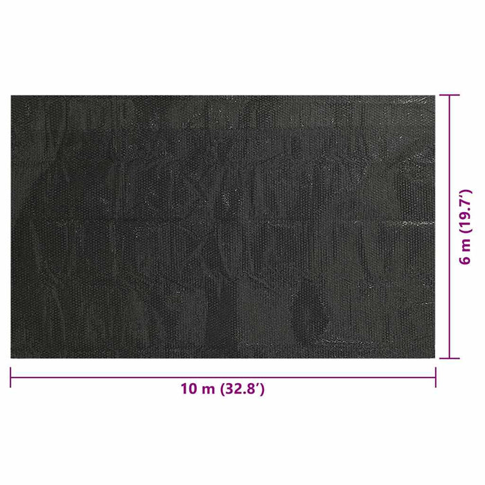 Prelată piscină, negru, 1000 x 600 cm, PE, dreptunghiular - WALTI WALTI