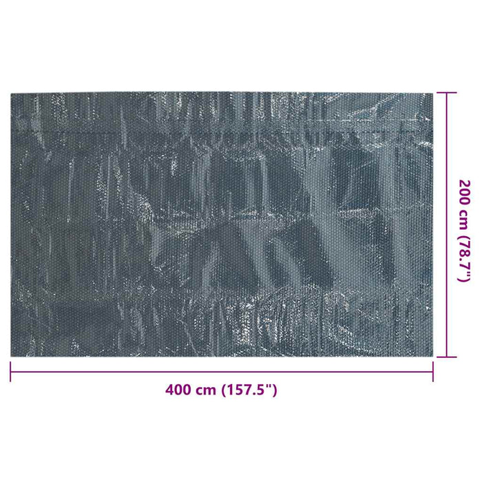 Folie solară plutitoare piscină, 400x200, PE, negru/albastru - WALTI WALTI