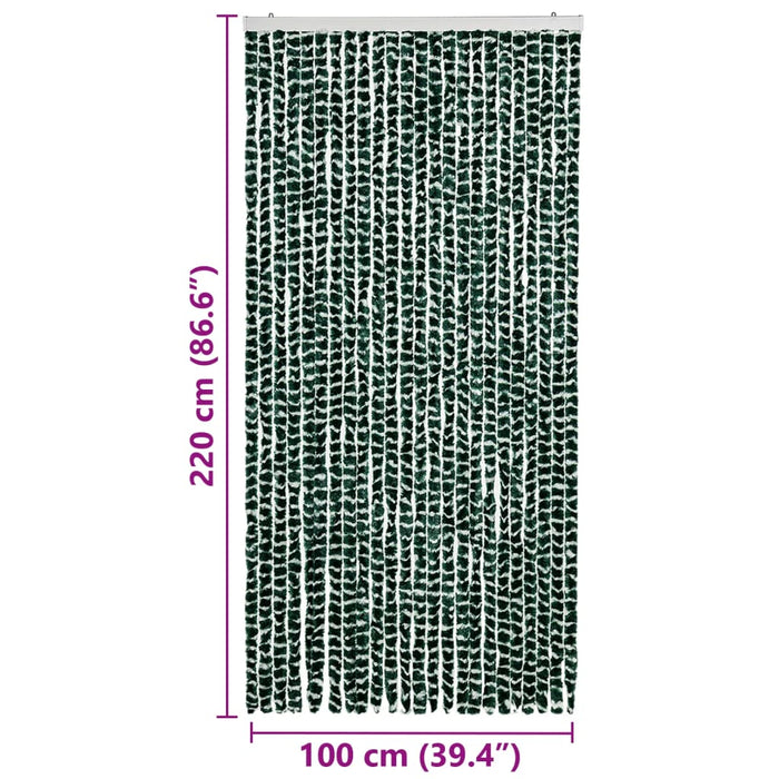 Perdea pentru insecte, verde și alb, 100 x 220 cm, chenille - WALTI WALTI