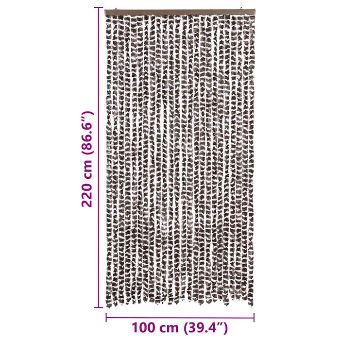 Perdea pentru insecte, maro și alb, 100 x 220 cm, chenille - WALTI WALTI