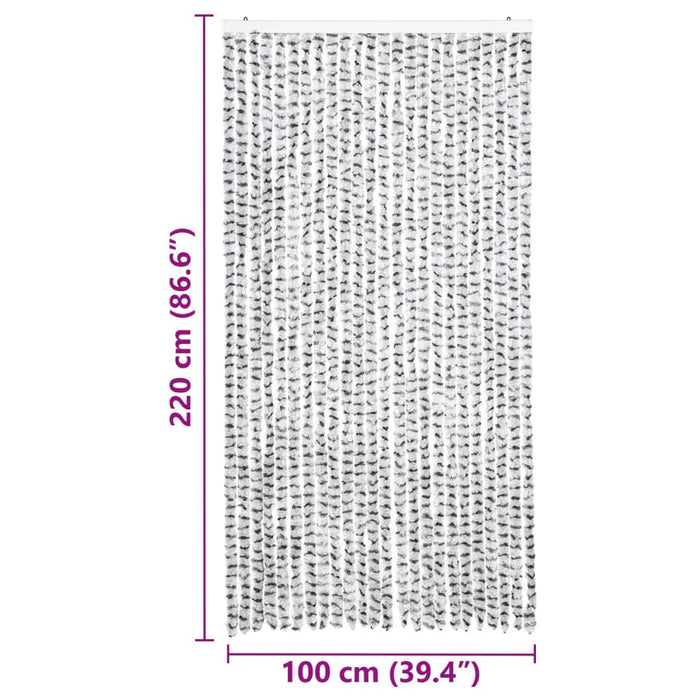 Perdea insecte, gri deschis & gri închis, 100x220 cm, chenille - WALTI WALTI