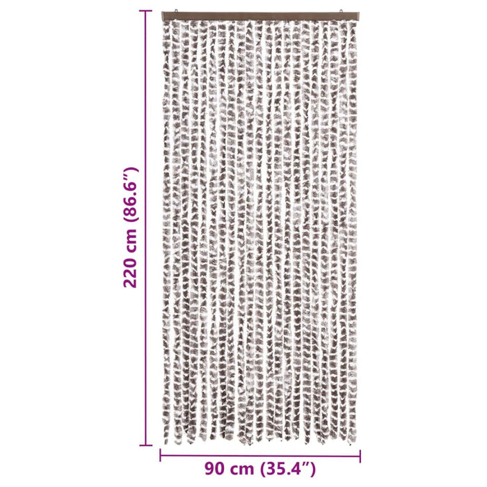 Perdea pentru insecte, gri taupe și alb, 90 x 220 cm, chenille - WALTI WALTI