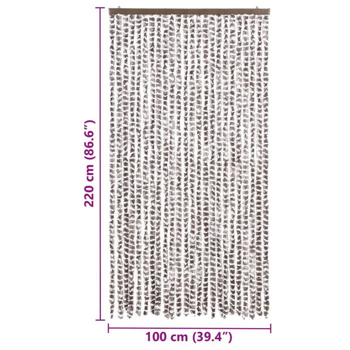 Perdea pentru insecte, gri taupe și alb, 100 x 220 cm, chenille - WALTI WALTI