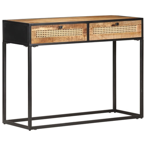Masă consolă 100x35x75 cm lemn mango nefinisat/trestie naturală - WALTI WALTI