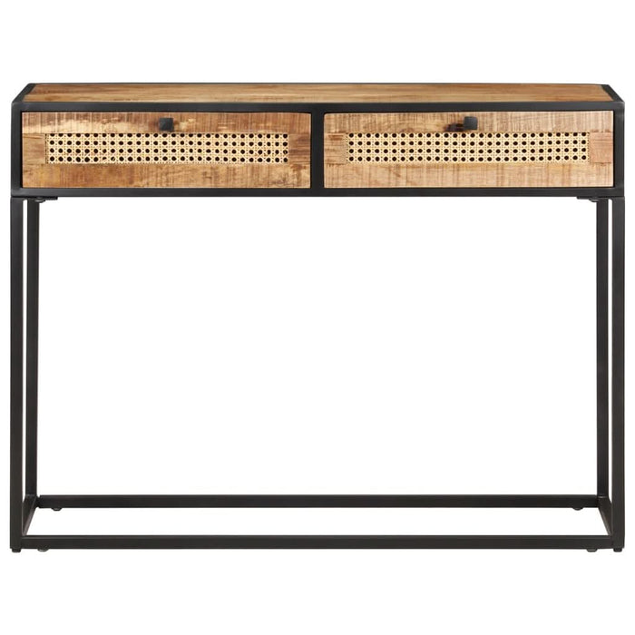 Masă consolă 100x35x75 cm lemn mango nefinisat/trestie naturală - WALTI WALTI