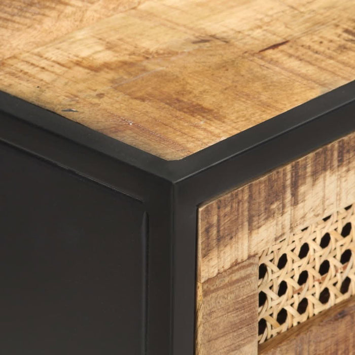 Masă consolă 100x35x75 cm lemn mango nefinisat/trestie naturală - WALTI WALTI