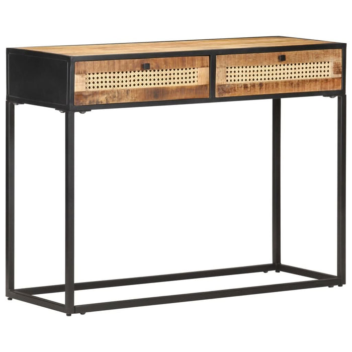 Masă consolă 100x35x75 cm lemn mango nefinisat/trestie naturală - WALTI WALTI