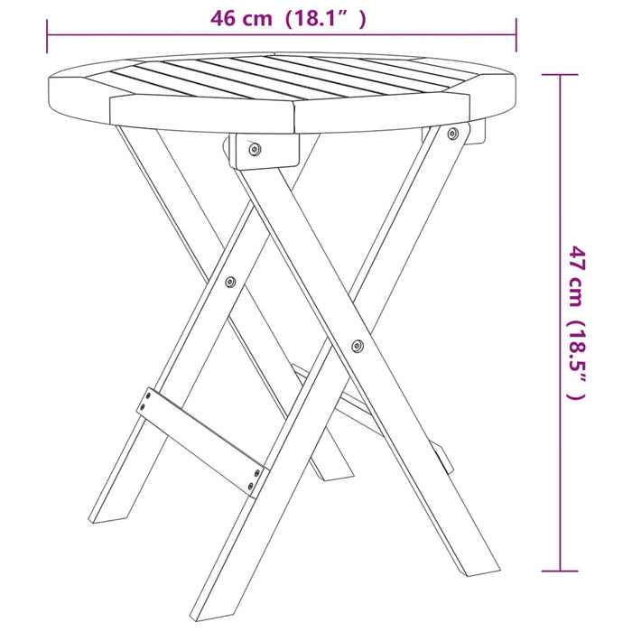 Masă de bistro, Ø46x47 cm, lemn masiv de acacia - WALTI WALTI