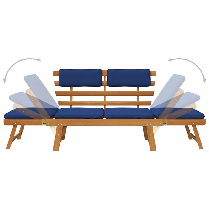 Bancă de grădină cu perne 2-în-1, 190 cm, lemn masiv acacia - WALTI WALTI