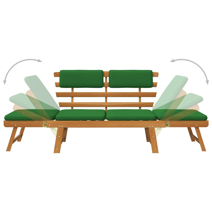 Bancă de grădină cu perne 2-în-1, 190 cm, lemn masiv acacia - WALTI WALTI