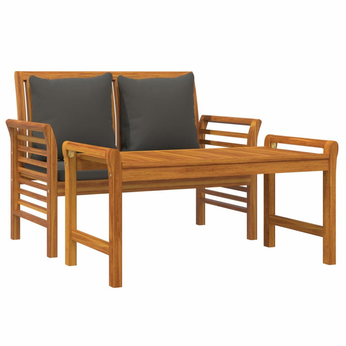 Set mobilier grădină cu perne gri închis, 2 piese, lemn masiv - WALTI WALTI