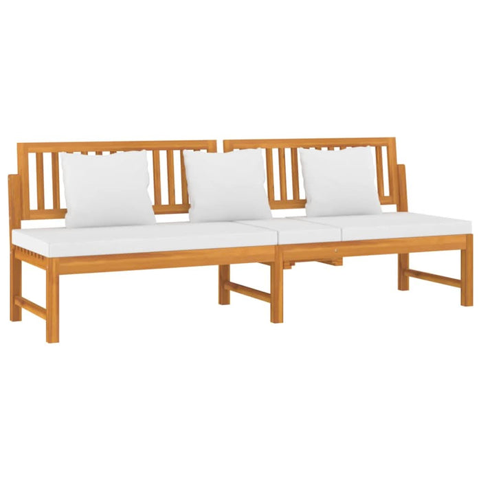 Pat de zi cu perne crem, 200x60x75 cm, lemn masiv de acacia - WALTI WALTI