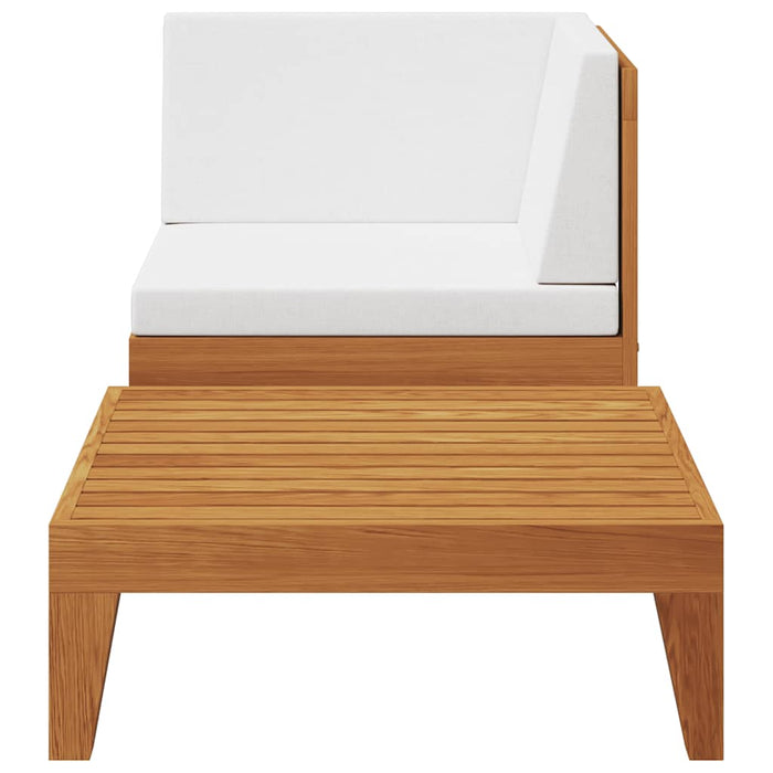 Set mobilier de grădină cu perne, 2 piese, lemn masiv de acacia WALTI