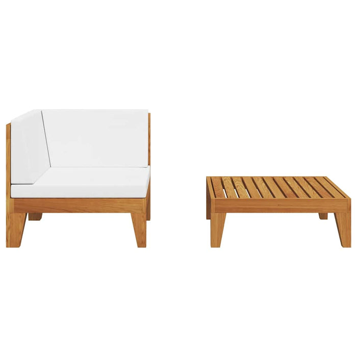 Set mobilier de grădină cu perne, 2 piese, lemn masiv de acacia WALTI