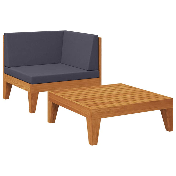 Set mobilier grădină cu perne, 2 piese, lemn masiv de acacia WALTI
