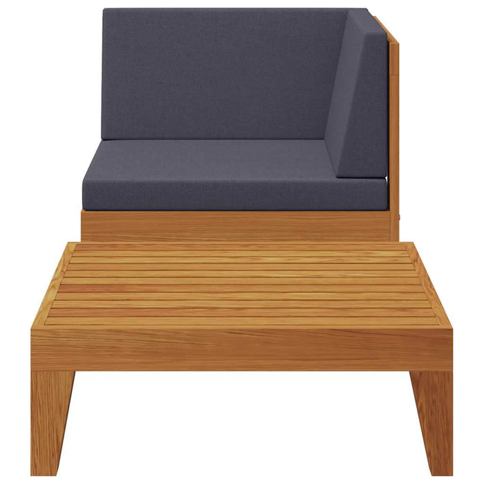 Set mobilier grădină cu perne, 2 piese, lemn masiv de acacia WALTI