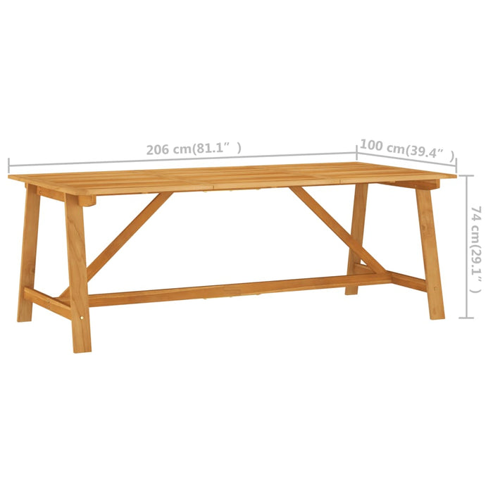 Masă de grădină, 206 x 100 x 74 cm, lemn masiv de acacia - WALTI WALTI