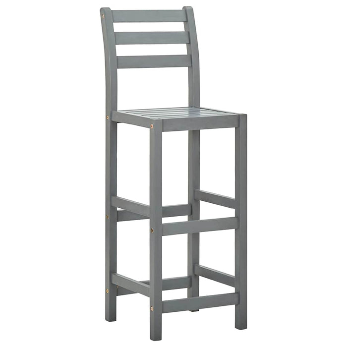 Scaune de bar, 4 buc., gri, lemn masiv de acacia - WALTI WALTI