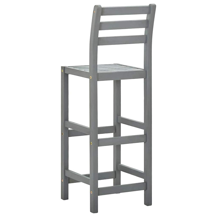 Scaune de bar, 4 buc., gri, lemn masiv de acacia - WALTI WALTI