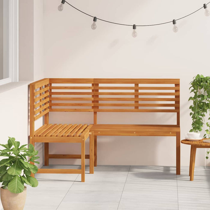 Bancă de colț pentru grădină, 140 cm, lemn masiv de acacia WALTI