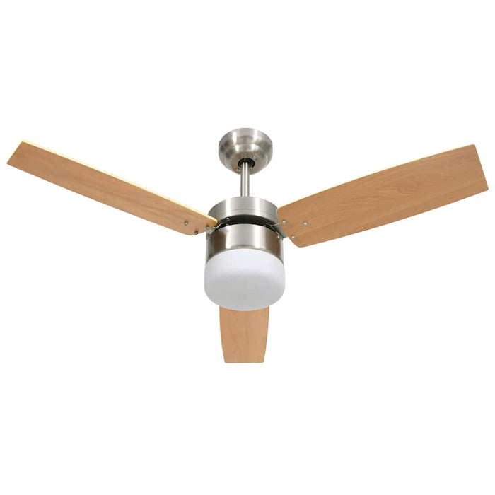 Ventilator tavan cu iluminare/telecomandă, maro deschis, 108 cm WALTI