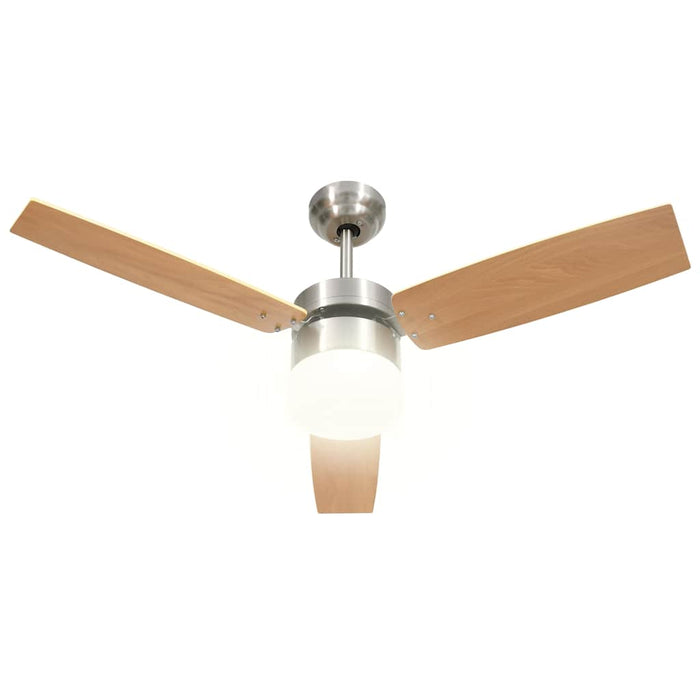 Ventilator tavan cu iluminare/telecomandă, maro deschis, 108 cm WALTI