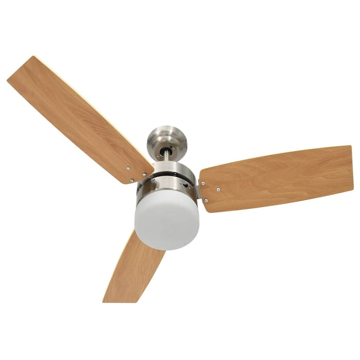 Ventilator tavan cu iluminare/telecomandă, maro deschis, 108 cm WALTI