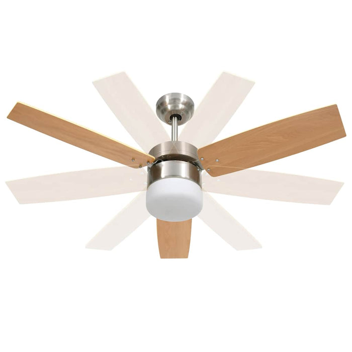 Ventilator tavan cu iluminare/telecomandă, maro deschis, 108 cm WALTI