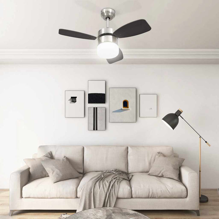 Ventilator tavan cu iluminare/telecomandă, maro închis, 76 cm - WALTI WALTI
