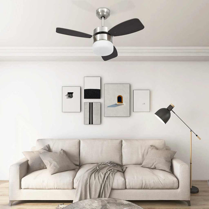 Ventilator tavan cu iluminare/telecomandă, maro închis, 76 cm - WALTI WALTI