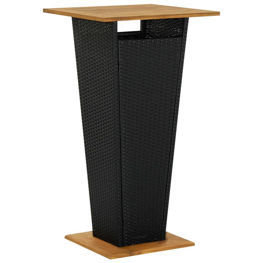 Masă de bar, negru, 60x60x110 cm, poliratan/lemn masiv acacia - WALTI WALTI