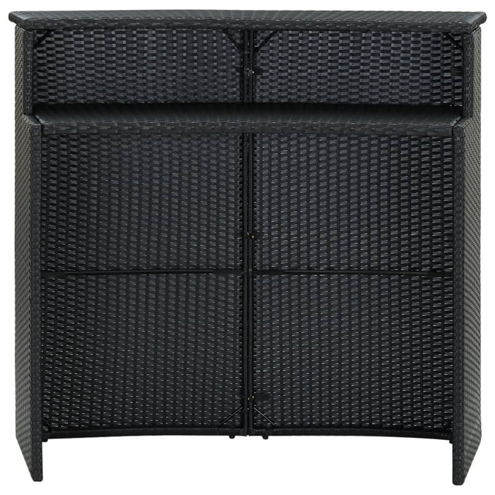 Masă de bar de grădină, negru, 120x55x110 cm, poliratan - WALTI WALTI