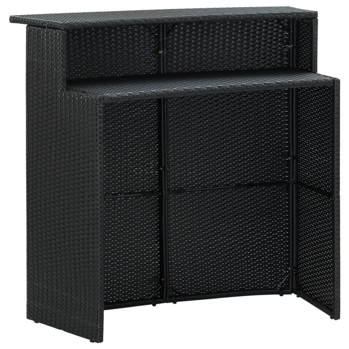 Masă de bar de grădină, negru, 120x55x110 cm, poliratan - WALTI WALTI