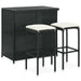 Set mobilier de bar, 3 piese, negru, poliratan - WALTI WALTI