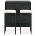 Set mobilier de bar, 3 piese, negru, poliratan - WALTI WALTI