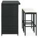 Set mobilier de bar, 3 piese, negru, poliratan - WALTI WALTI
