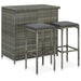 Set mobilier de bar, 3 piese, gri, poliratan - WALTI WALTI
