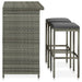 Set mobilier de bar, 3 piese, gri, poliratan - WALTI WALTI