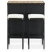 Set mobilier de bar, 3 piese, negru, poliratan - WALTI WALTI