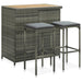 Set de bar, 3 piese, gri, poliratan - WALTI WALTI