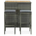 Set de bar, 3 piese, gri, poliratan - WALTI WALTI