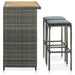 Set de bar, 3 piese, gri, poliratan - WALTI WALTI