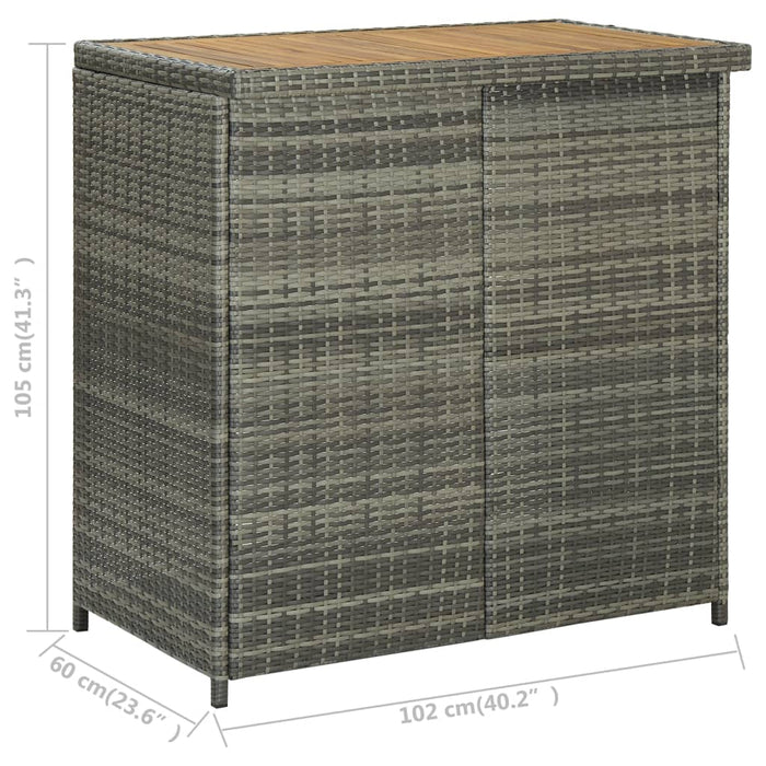 Set de bar, 3 piese, gri, poliratan - WALTI WALTI